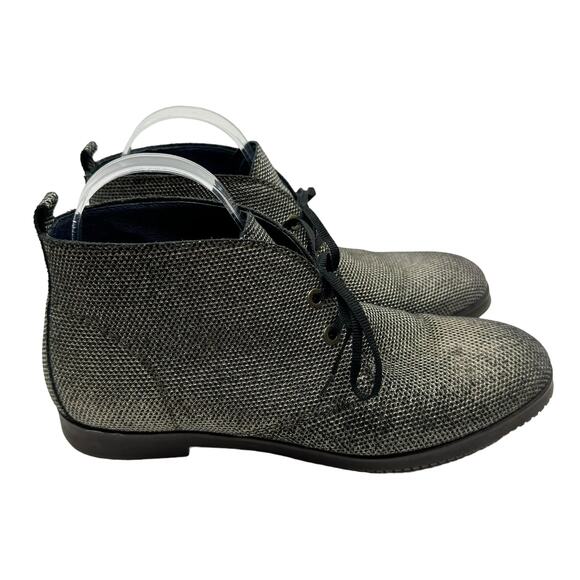COM Creation of Minds Flex Metallic Silver Gunmetal Lace Up Ankle Chukka Boots - Picture 4 of 11
